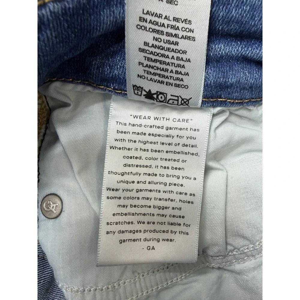 Good American High Rise‎ Straight Jeans Womens 8-12 Blue Medium Wash Stretch